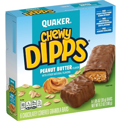 Quaker Chewy Dipps Chocolate Covered Peanut Butter Granola Bars - 6ct