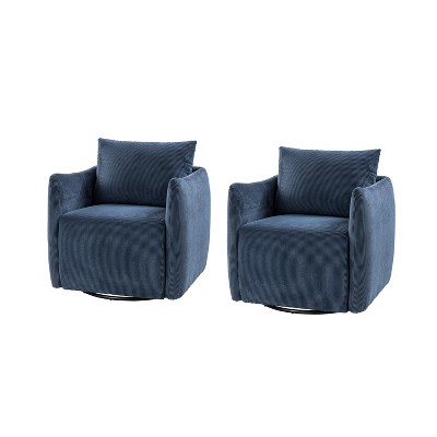 Angela 360°Rotatable Swivel Barrel Chair,Set of 2 |ARTFUL LIVING DESIGN
