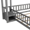 Okak Twin Size House-Style Roof Bed Frame with Nightstand & Guardrails, Modern Floor Bed with Headboard for Toddlers/Kids Bedroom - 3 of 3