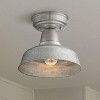 John Timberland Urban Barn Rustic Industrial Farmhouse Semi Flush Mount Outdoor Ceiling Light Galvanized Metal 8 3/4" for Post Exterior Barn Deck Yard - 2 of 4