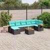 vidaXL 8 Piece Patio Sofa Set with Cushions Black Poly Rattan - 2 of 4