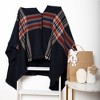 Pavilion Gift Company - Navy, Camel & Red Plaid - 51" x 56" One Size Fits Most - Sweaters and Shawls - 4 of 4