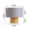 10.6" Touch Control Table Lamp with Walnut Wood Base and TC Cotton Shade, Retro Style Bedside Light for Bedroom & Living Room - 3 of 4