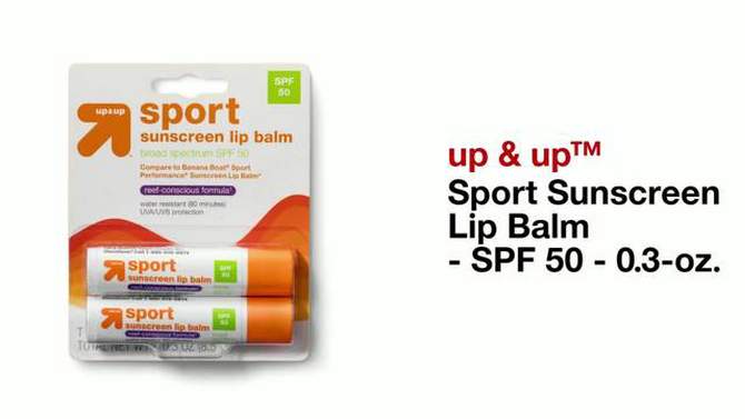 Sport Sunscreen Lip Balm - SPF 50 - 0.3oz - up &#38; up&#8482;, 2 of 6, play video
