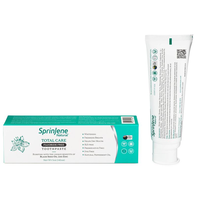 SprinJene Natural Total Care Fluoride Free Toothpaste - 5oz, 3 of 4