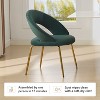 KTMBDW Dining Chairs, Mid Century Modern Dining Room Chairs with Curved Backrest, Upholstered Kitchen Chairs with Gold Metal Legs - 2 of 4