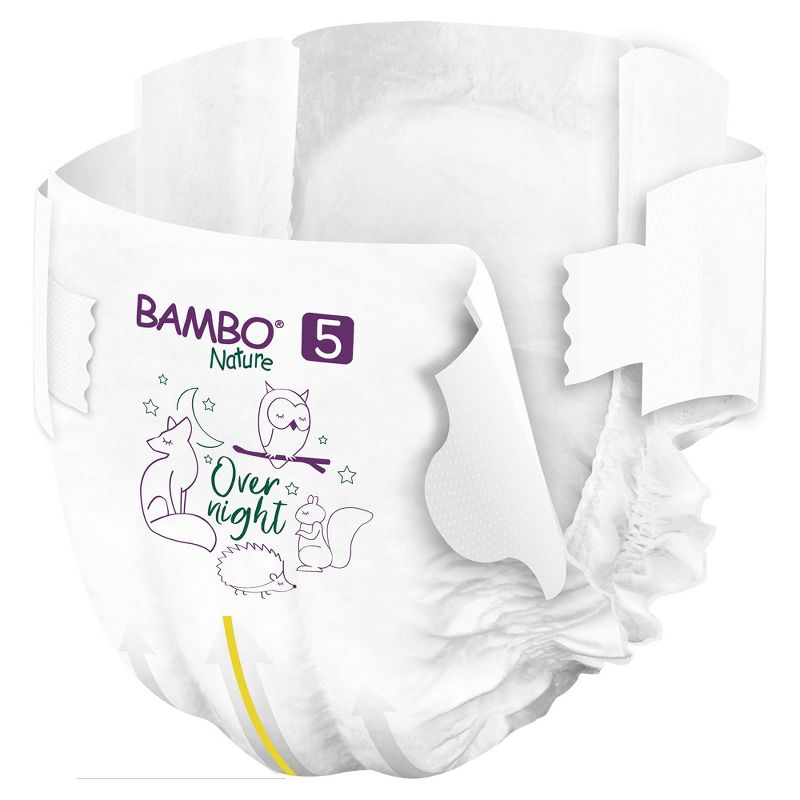 Bambo Nature Overnight Diapers, Disposable, Eco-Friendly, Size 5, 22 Count, 2 Packs, 44 Total, 2 of 6