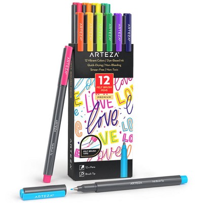 Arteza Coloring Set - 14 Retractable Gel Ink Pens And Sketchbook (100  Sheets, 9x12) Bundle : Target