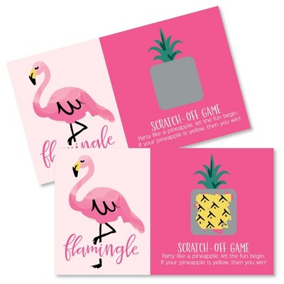 Big Dot of Happiness Pink Flamingo - Party Like a Pineapple - Tropical Summer Game Scratch Off Cards - 22 Count
