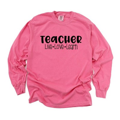 Simply Sage Market Women's Teacher Live Love Learn Long Sleeve Garment Dyed Tee