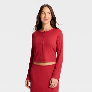 Women's Variegated Ribbed Pajama Cardigan - Auden™ - 1 of 3