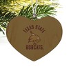 Texas State Bobcats Heart Love Wood Christmas Tree Holiday Ornament - 2 of 3