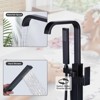 WOWOW Waterfall Single-Handle Freestanding Tub Faucet with Hand Shower,Brass Floor Mounted Tub Filler Faucet in Brushed Nickel - 4 of 4