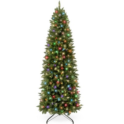 Best Choice Products Prelit Pencil Christmas Tree, Spruce Style Holiday Décor w/ 2-in-1 LED Lights