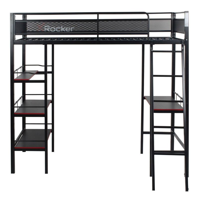 Twin Fortress Gaming Kids&#39; Bunk Bed with Built-in Desk and Shelving Black - X Rocker, 6 of 16