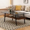 Rectangle Coffee Table, Tempered Glass Tabletop, with Metal Legs, Modern Table for Living Room - 3 of 4