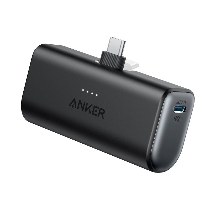 Anker Nano 5000mAh 22.5W Power Bank with Built-in USB-C Connector - Black, 1 of 6