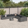 vidaXL 11 Piece Patio Sofa Set with Cushions Gray Poly Rattan Outdoor Modular Lounge Furniture with Coffee Table - 2 of 4