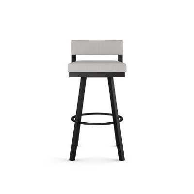 Travis 26" Swivel Counter Stool in Pale Grey Beige and Black