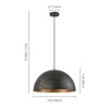 Rennnsan Therryn 19" W 1 - Light Gold Foiled Textured Black Modern Dimmable Oversize Flush Mount - 3 of 4