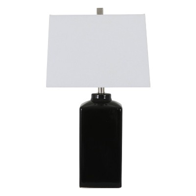 26.5" Kennedy Ceramic Table Lamp Black - Decor Therapy