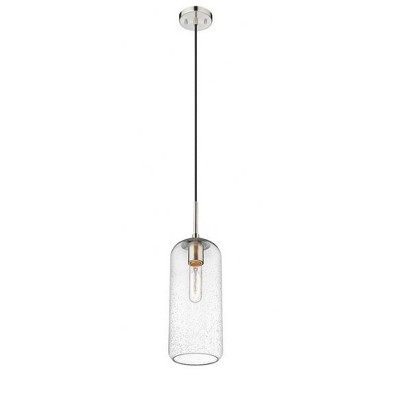 Monty Mid-Century Modern Opal Glass & Brushed Nickel Pendant Light
