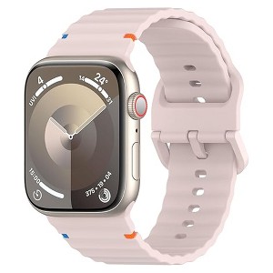 HTUTWOO Wave-Patterned Apple Watch Band, Waterproof Sport Silicone Strap 38/40/41/42/44/45/46/49mm for iWatch Series 11 10 9 8 7 6 5 4 3 2 1 SE Ultra - 1 of 4