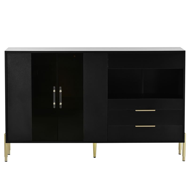 Modern Sideboard, Buffet Storage Cabinet with Acrylic Doors and Adjustable Shelves-ModernLuxe, 4 of 15