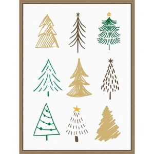 Amanti Art Christmas Trees 1 by Kristina N. Canvas Wall Art Print Framed 18-in. W x 24-in. H. - 1 of 4