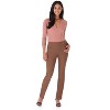 Rekucci Women's Pull-On Straight Leg Pants with Pockets & Tummy Control – Office Workwear Stretch Trousers - 4 of 4