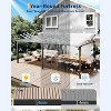 Gazebo, Patio 10x10 Ft Wall Mounted Lean to - Heavy Duty Hardtop Pergola, Sloped Roof for Porch, Deck, Backyard (Dark Brown) - 2 of 4