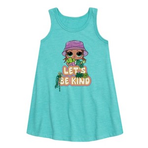 LOL Surprise! Lets Be Kind Plants Graphic Sleeveless Aline Dress - Turquoise - Small - 1 of 3