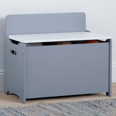 Grey and White Modern Toy Box with Safety Lid