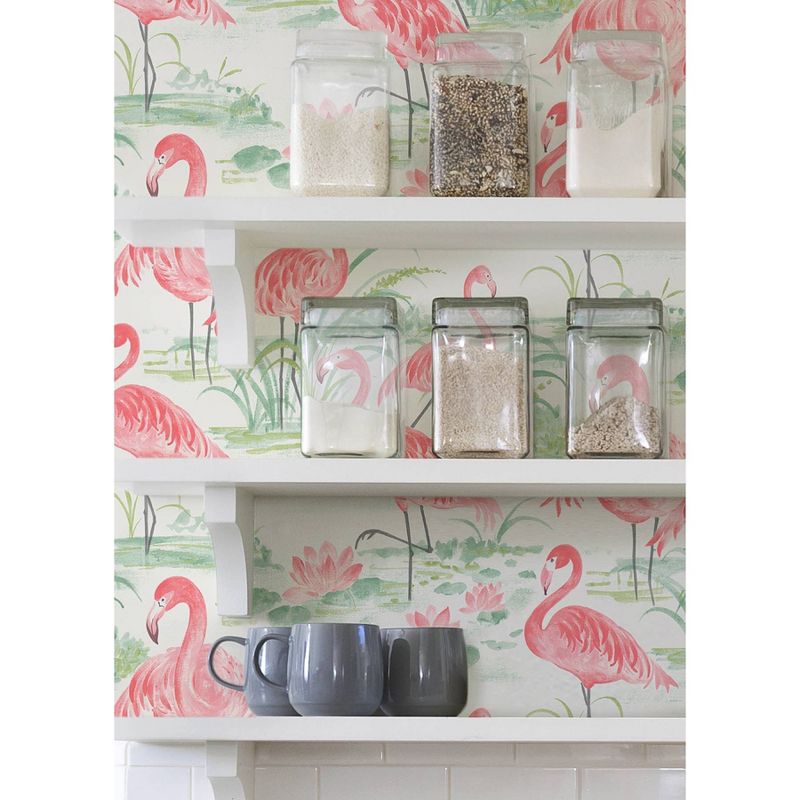 NuWallpaper Flamingo Beach Peel &#38; Stick Wallpaper Pink, 4 of 9