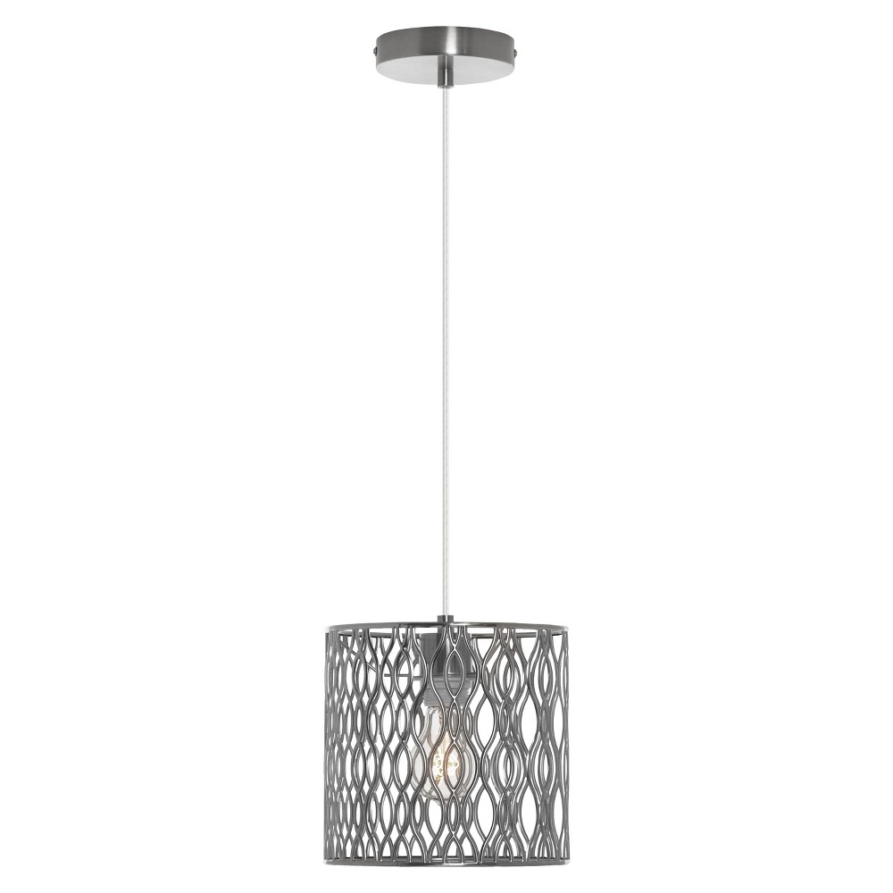 Photos - Chandelier / Lamp 8.125" Asa Metal Pendant Light with Silver Shade - River of Goods
