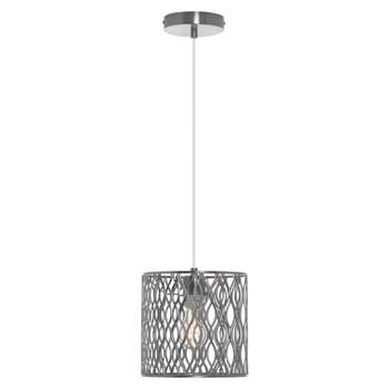 8.125" Asa Metal Pendant Light with Silver Shade - River of Goods
