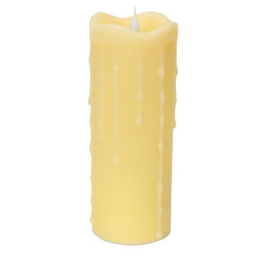 Melrose 7" Prelit LED Simplux Flameless Wax Pillar Candle with Moving Flame - Ivory