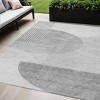 Gray Silver And Ivory Geometric Washable Indoor Outdoor Area Rug - 2 of 4