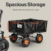 SuperHandy Garden Cart with Tow & Dump Features - 10" Tires, Tugger Scooter Compatible - 3 of 4
