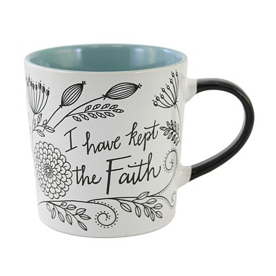 Tabletop 4.0" 4" 18Oz Mug; With Faith All Floral Coffee Hot Chocolate Roman, Inc  -  Drinkware