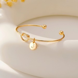 Turandoss Initial Bracelet for Women - Dainty Gold Knot Letter Bracelets , Tie The Knot Bracelet Bridesmaid Proposal Jewelry Gifts - 1 of 4