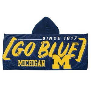 22"x51" NCAA Michigan Wolverines Hooded Youth Beach Towel - 1 of 3