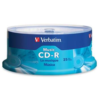 Verbatim® 40x 80-Minute CD-R with Branded Surface, 25 Pack.