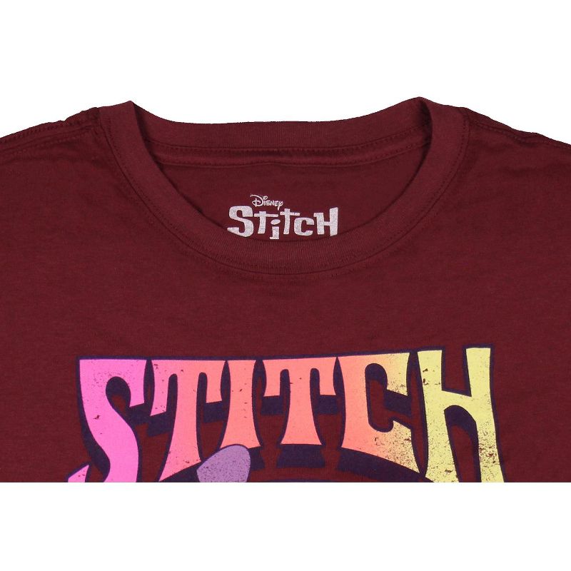 Disney Lilo And Stitch Men's Stitch Surfing Distressed Graphic Print T-Shirt, 3 of 4