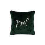 18"x18" Noel Embroidered Velvet Square Throw Pillow Teal Green - Evergrace