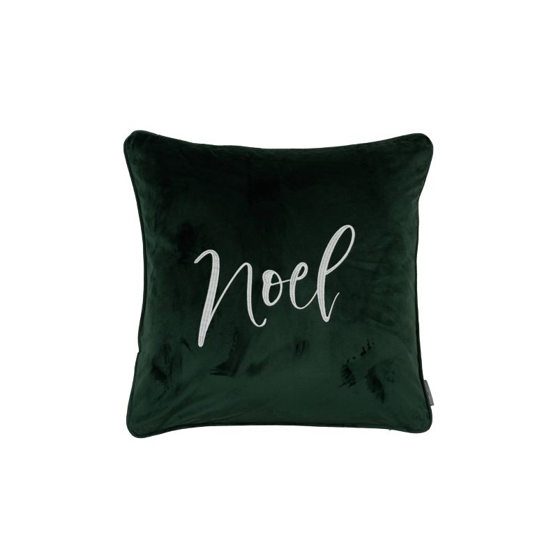 18&#34;x18&#34; Noel Embroidered Velvet Square Throw Pillow Teal Green - Evergrace, 1 of 9