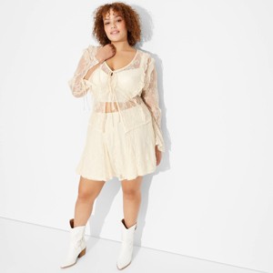 Women's Long Sleeve Flyaway Top - Wild Fable™ Off-White - 1 of 3