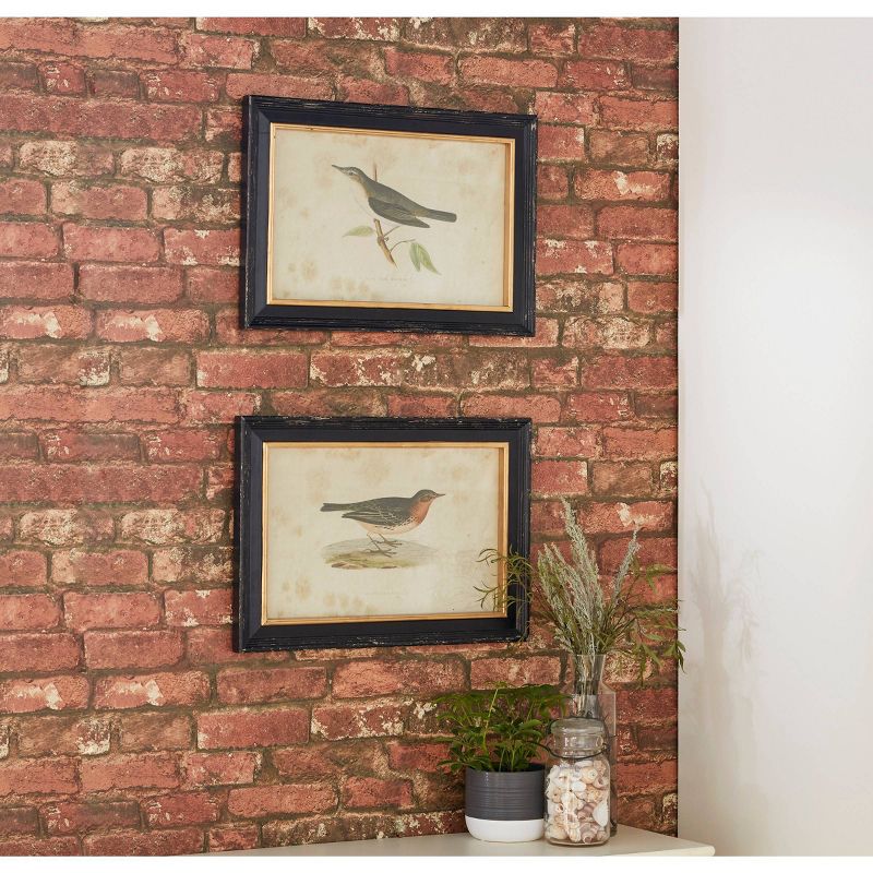 Wood Bird Framed Wall Art with Black Frame Set of 2 Black - Olivia &#38; May, 3 of 22