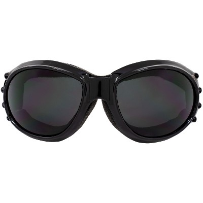 Birdz Bald Eagle Motorcycle Riding Goggles - Black Frame With Clear & Smoke Lenses