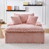 TUYOHW Oversized Single Seater Sofa,Wide Floor Couch with 2 Pillows for Small Space,400lb Capacity,No Assembly Required - 2 of 4